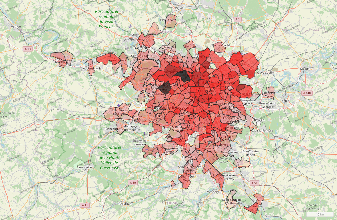 Cartographie raciale Grand Remplacement